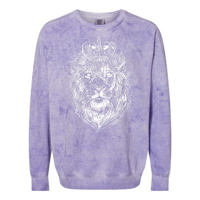 Crowned Lion Illustration Colorblast Crewneck Sweatshirt