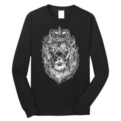 Crowned Lion Illustration Long Sleeve Shirt