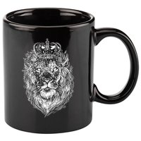 Crowned Lion Illustration 11oz C Handle Ceramic Mug