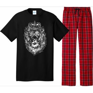 Crowned Lion Illustration Pajama Set