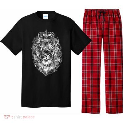 Crowned Lion Illustration Pajama Set
