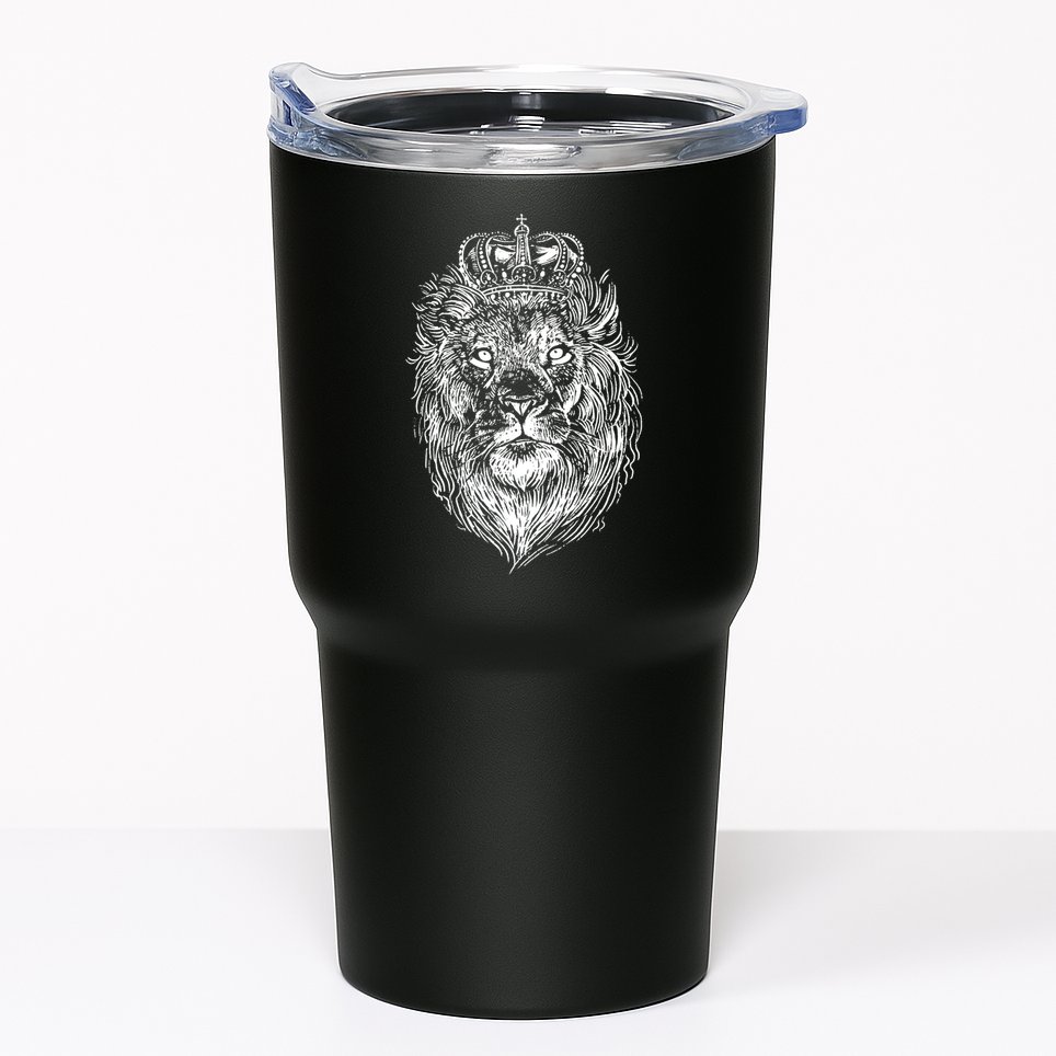 Crowned Lion Illustration Tumbler