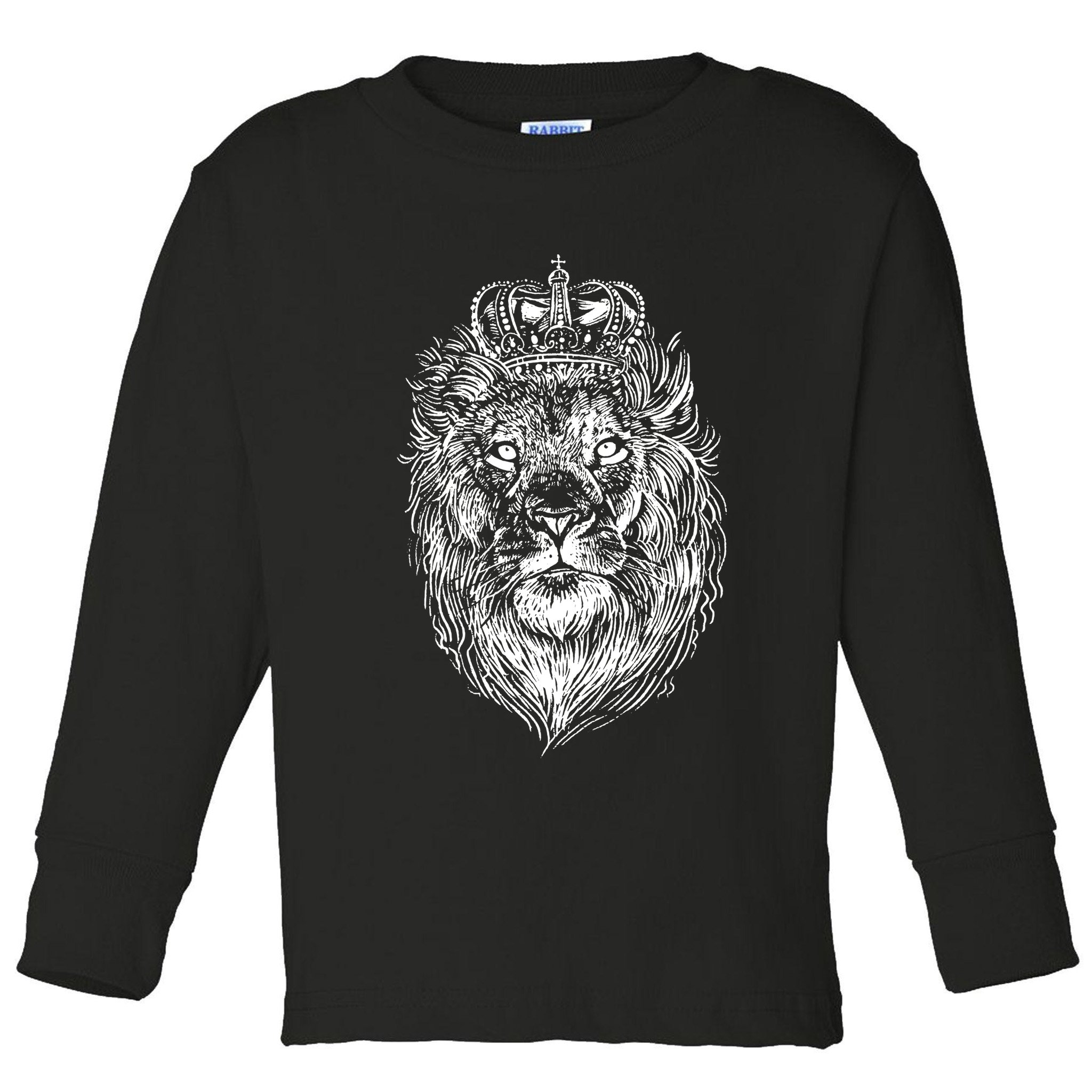 Crowned Lion Illustration Toddler Long Sleeve Shirt