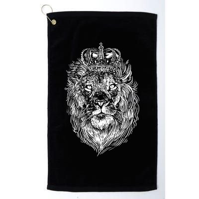 Crowned Lion Illustration Golf Towel