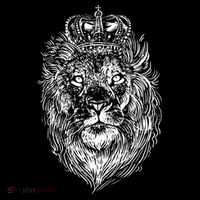 Crowned Lion Illustration Women's V-Neck T-Shirt