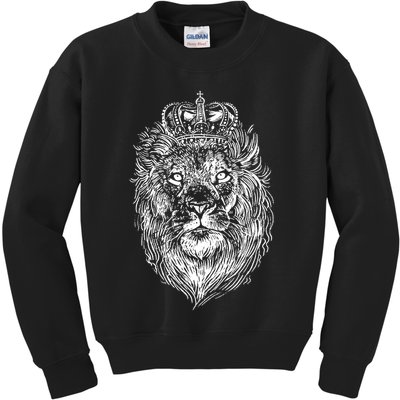 Crowned Lion Illustration Kids Sweatshirt