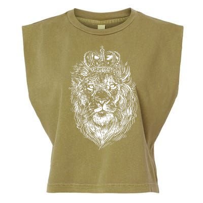 Crowned Lion Illustration Garment-Dyed Women's Muscle Tee