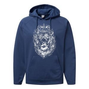 Crowned Lion Illustration Performance Fleece Hoodie