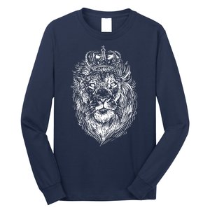 Crowned Lion Illustration Long Sleeve Shirt