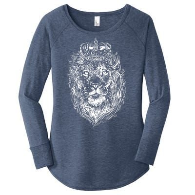 Crowned Lion Illustration Women's Perfect Tri Tunic Long Sleeve Shirt