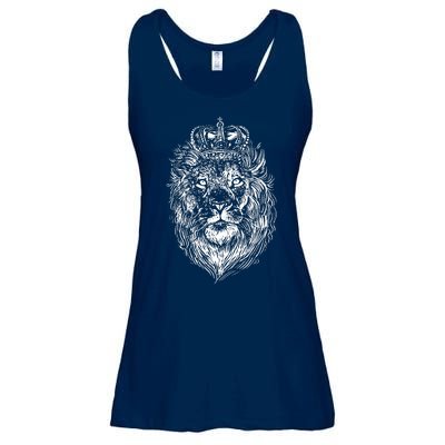 Crowned Lion Illustration Ladies Essential Flowy Tank