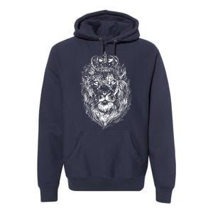 Crowned Lion Illustration Premium Hoodie