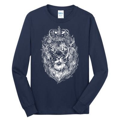 Crowned Lion Illustration Tall Long Sleeve T-Shirt