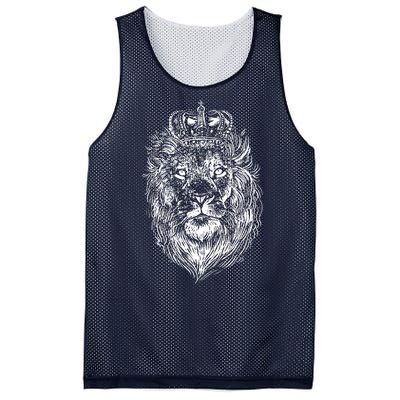 Crowned Lion Illustration Mesh Reversible Basketball Jersey Tank