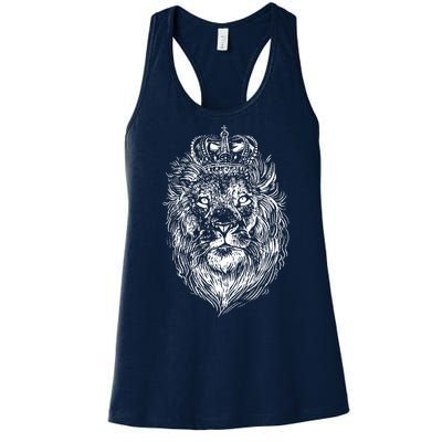 Crowned Lion Illustration Women's Racerback Tank