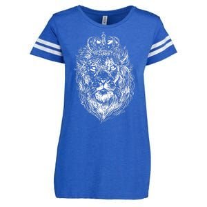 Crowned Lion Illustration Enza Ladies Jersey Football T-Shirt