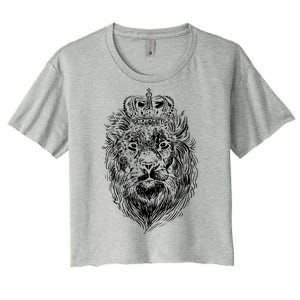 Crowned Lion Illustration Women's Crop Top Tee