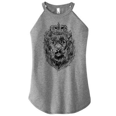 Crowned Lion Illustration Women's Perfect Tri Rocker Tank