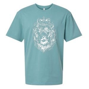 Crowned Lion Illustration Sueded Cloud Jersey T-Shirt