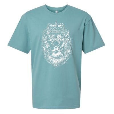 Crowned Lion Illustration Sueded Cloud Jersey T-Shirt