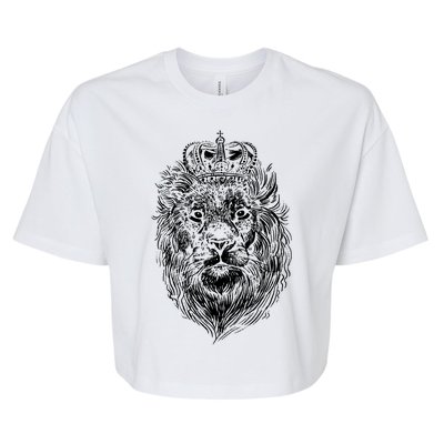 Crowned Lion Illustration Bella+Canvas Jersey Crop Tee