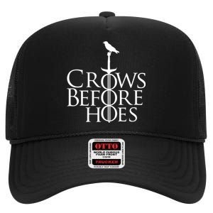 Crows Before Hoes High Crown Mesh Back Trucker Hat