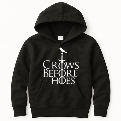 Crows Before Hoes Kids Hoodie