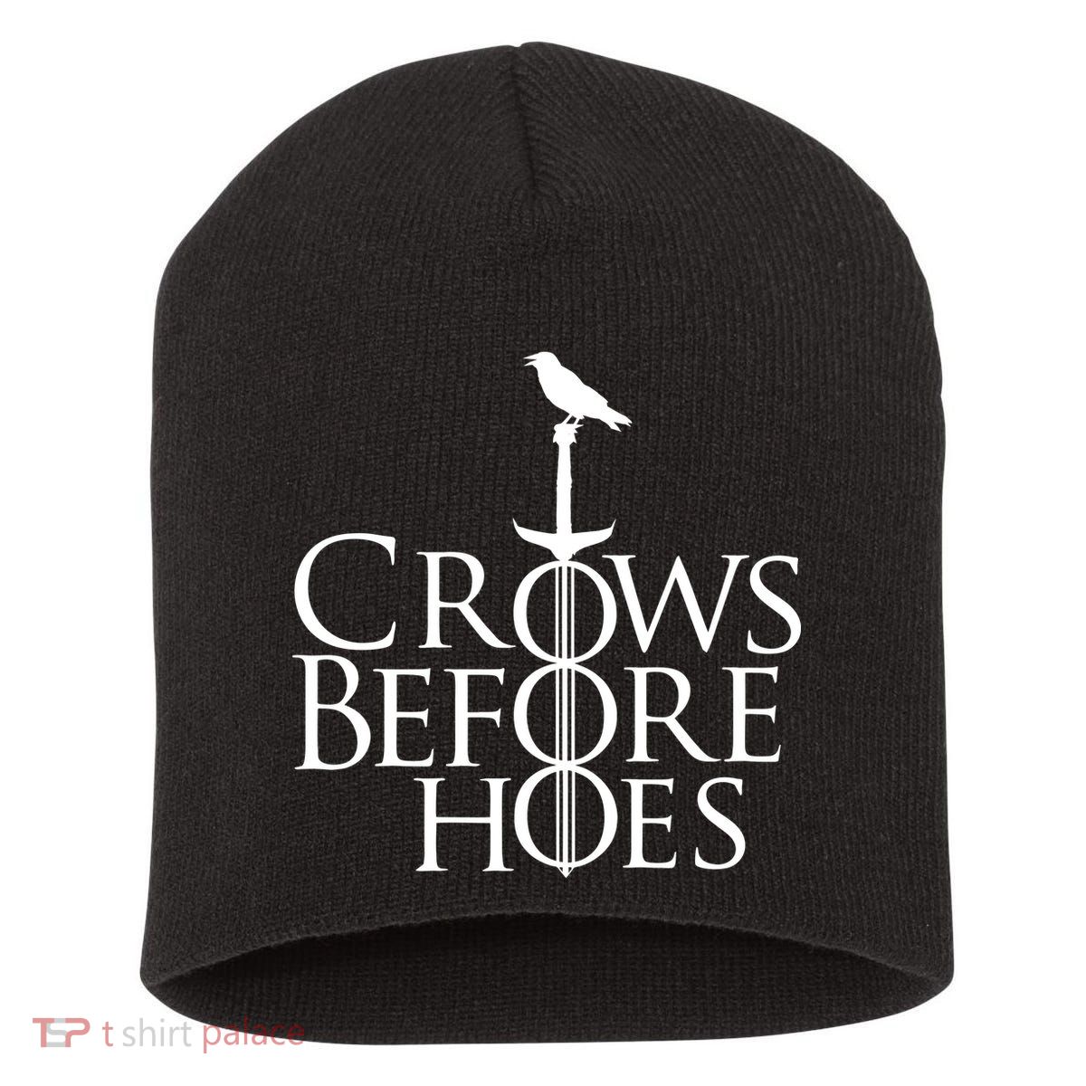 Crows Before Hoes Short Acrylic Beanie