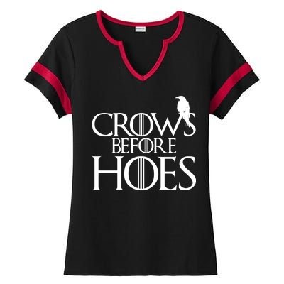 Crows Before Hoes Funny Tv Series Ladies Halftime Notch Neck Tee