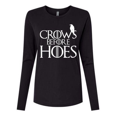 Crows Before Hoes Funny Tv Series Womens Cotton Relaxed Long Sleeve T-Shirt