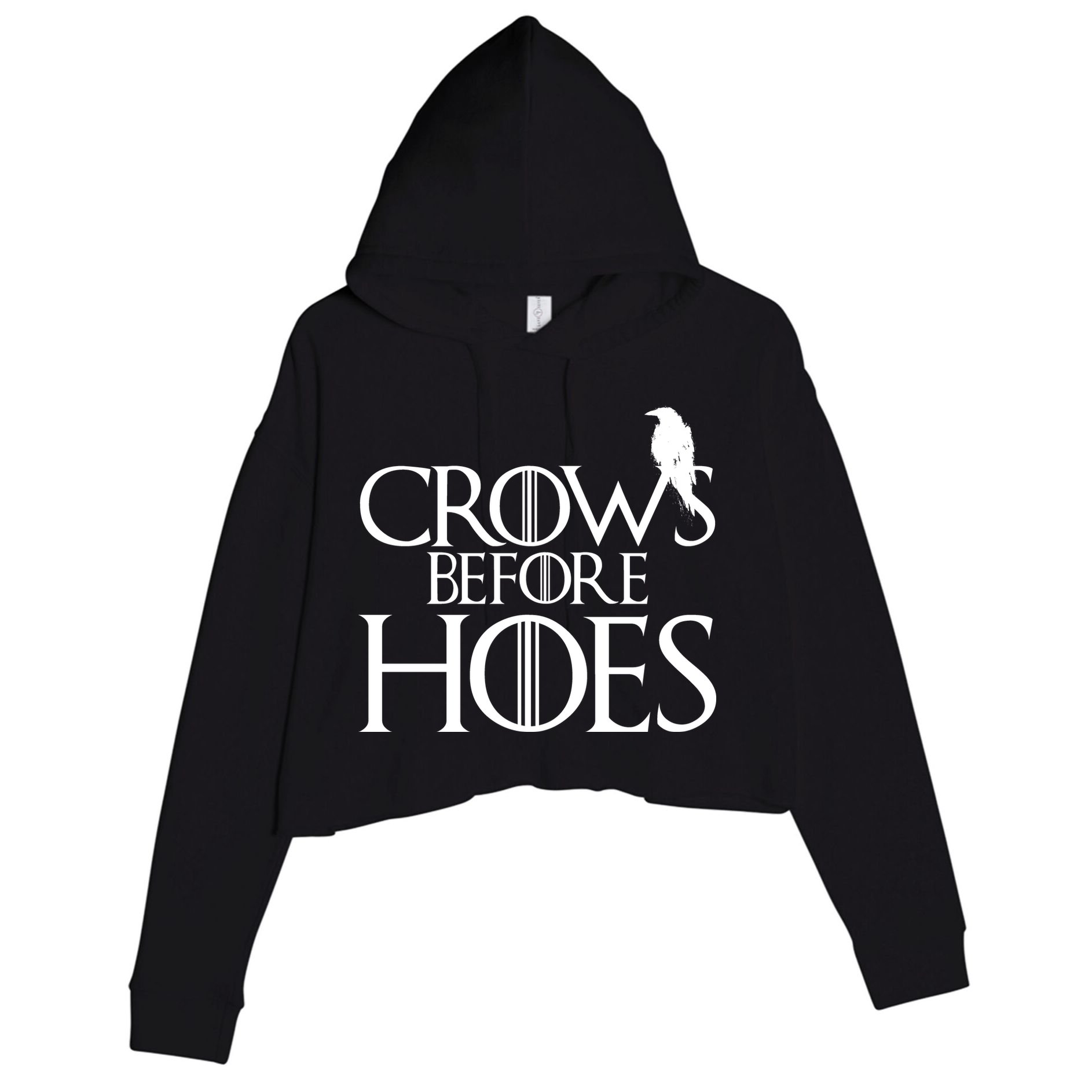 Crows Before Hoes Funny Tv Series Crop Fleece Hoodie