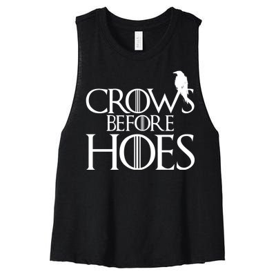 Crows Before Hoes Funny Tv Series Women's Racerback Cropped Tank