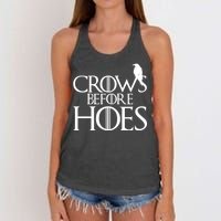 Crows Before Hoes Funny Tv Series Women's Knotted Racerback Tank