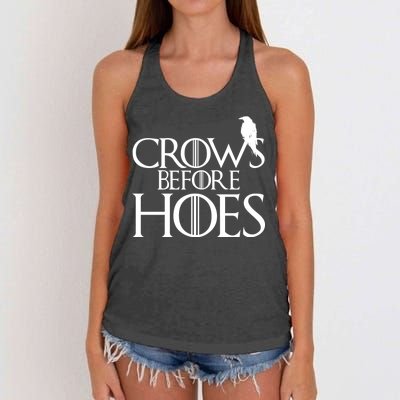 Crows Before Hoes Funny Tv Series Women's Knotted Racerback Tank