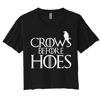 Crows Before Hoes Funny Tv Series Women's Crop Top Tee