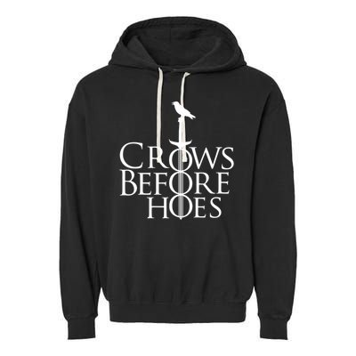Crows Before Hoes Retro Garment-Dyed Fleece Hoodie