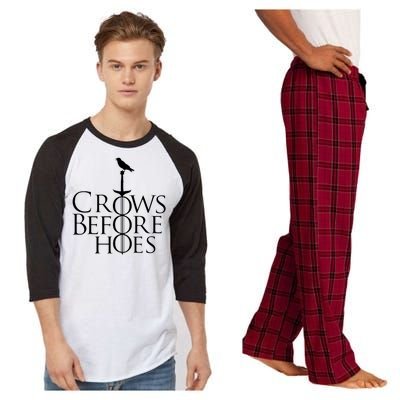 Crows Before Hoes Retro Raglan Sleeve Pajama Set