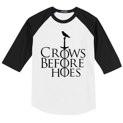 Crows Before Hoes Retro Baseball Sleeve Shirt
