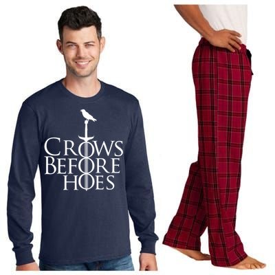 Crows Before Hoes Retro Long Sleeve Pajama Set