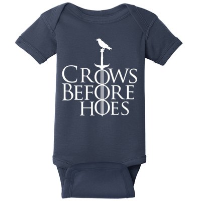 Crows Before Hoes Retro Baby Bodysuit