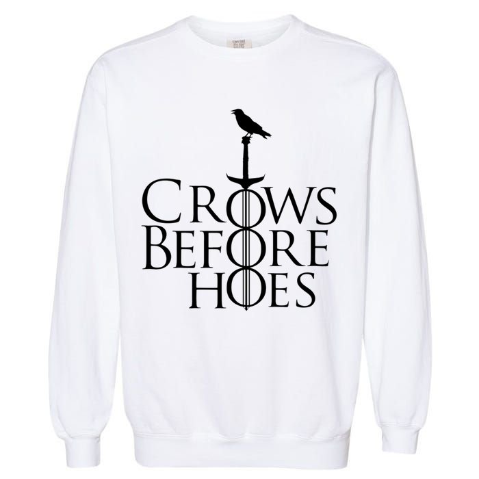 Crows Before Hoes Retro Garment-Dyed Sweatshirt