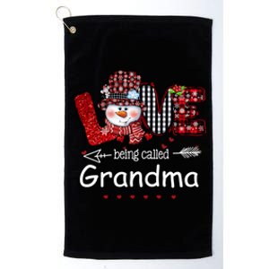 Christmas Red Plaid Xmas Love Being Called Grandma Snowman Platinum Collection Golf Towel