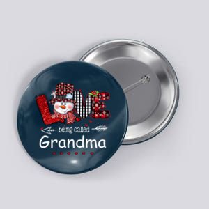 Christmas Red Plaid Xmas Love Being Called Grandma Snowman Button