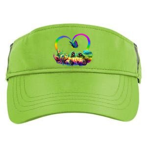 Cute Rainbow Paint Kitten Butterfly Heart Adult Drive Performance Visor