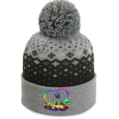 Cute Rainbow Paint Kitten Butterfly Heart The Baniff Cuffed Pom Beanie