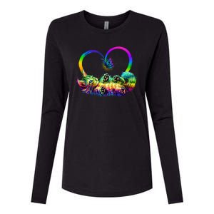 Cute Rainbow Paint Kitten Butterfly Heart Womens Cotton Relaxed Long Sleeve T-Shirt