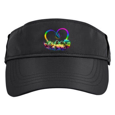 Cute Rainbow Paint Kitten Butterfly Heart Adult Drive Performance Visor
