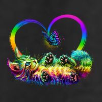 Cute Rainbow Paint Kitten Butterfly Heart Adult Drive Performance Visor