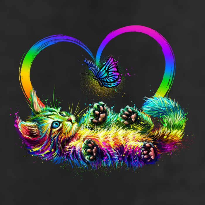 Cute Rainbow Paint Kitten Butterfly Heart Adult Drive Performance Visor