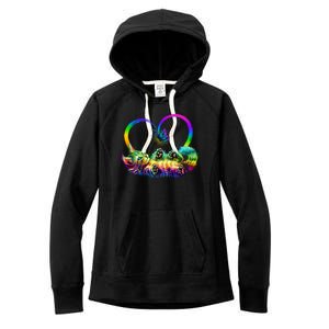 Cute Rainbow Paint Kitten Butterfly Heart Women's Fleece Hoodie